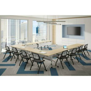 conference room with large u-shaped table and chairs